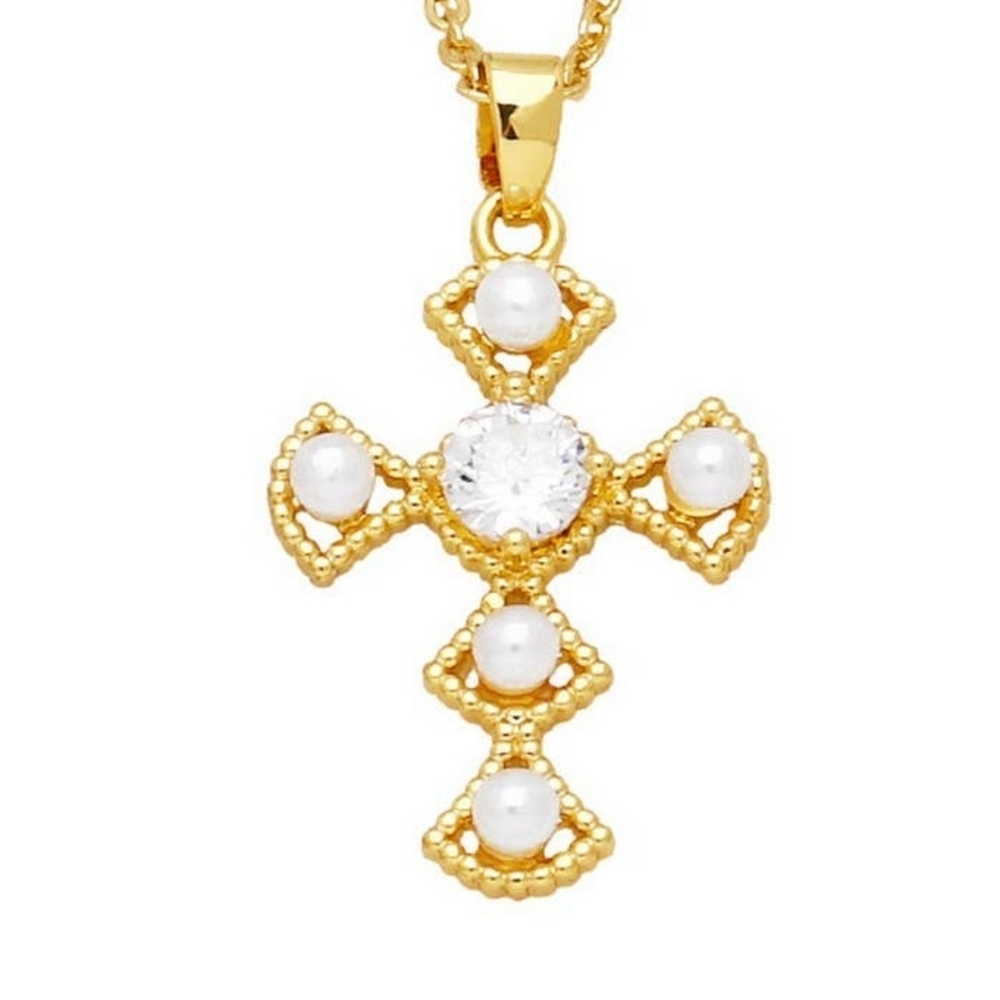 Elegant Gold Cross Pendant Necklace